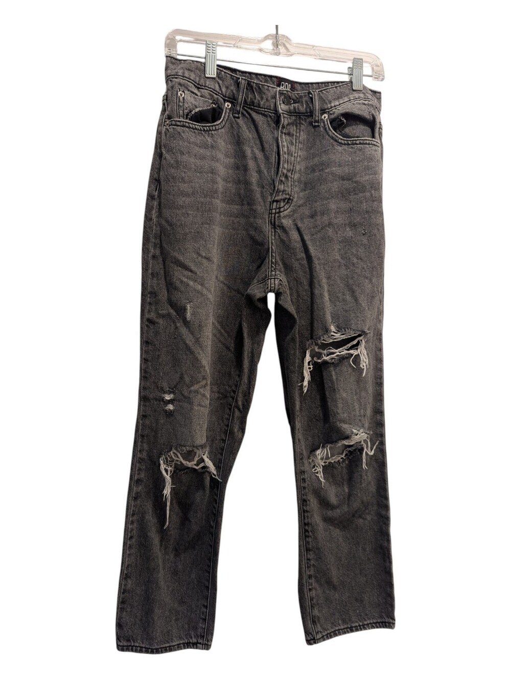 BDG Jeans Gray Distressed Slim Straight Button Fly Cotton Hi Rise Size 29 *GUC